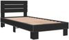 vidaXL Bettgestell Schwarz 90x200 cm Holzwerkstoff und Metall 845742 Bild 3