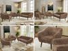 Wohnzimmerset PIRS 1-1-3, Skandinavisches 3-Sitzer Sofa mit Sesseln, Sofa mit Wellenfederung, schwarze Füße, Skandinavisches Möbelset - Braun Cord Bild 2