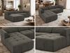 Modernes Wohnzimmer Sofa VORITA 3M L Freistehendes Ecksofa, L-Couch, Gepolstertes Sofa, Wellenfedern - Dunkelgrau Velvet - Links Bild 2