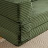 LVHOM Schlafsofa 2 Sitzer mit Seitentaschen, Bodensofa mit schlaffunktion, Klappsofa aus Cord, kein Aufbau erforderlich, Grün Bild 4