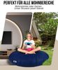 PATCH HOME 2 in 1 Sitzsack Sessel – Ø145 cm – Marine, bequemer Sitzsack aus Luxus-Polyester-Gewebe, bereits befüllt Bild 4