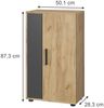 Kommode Berno Goldkraft Eiche/Anthrazit 50.1 x 87.3 cm mit 2 Fächern Vicco Bild 2