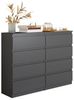 Furnica Kommode Sideboard mit 8 Schubladen Anthrazit Grau/Graphit B120cm H92cm T33cm Bild 4