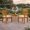 2tlg. Set Teak Armlehnstuhl LETAK Natural Gartenstuhl Stuhl Holzstuhl Bild 3
