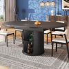 Ausziehbarer Esstisch 118/158 x 118 x H 76,8 cm, MDF in Schwarz, mit Stauraum Bild 4