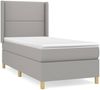 vidaXL Boxspringbett mit Matratze Hellgrau 100x200 cm Stoff 3131889 Bild 2