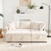 3-Sitzer Sofa mit Bettfunktion, Stauraum, Zierkissen, Rückenkissen, USB und Type-C, Liegefläche erweiterbar, Schlafsofa, Ecksofa, L-Form, Chenille Bild 2