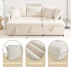 3-Sitzer Sofa mit Bettfunktion, Stauraum, Zierkissen, Rückenkissen, USB und Type-C, Liegefläche erweiterbar, Schlafsofa, Ecksofa, L-Form, Chenille Bild 3