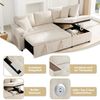 3-Sitzer Sofa mit Bettfunktion, Stauraum, Zierkissen, Rückenkissen, USB und Type-C, Liegefläche erweiterbar, Schlafsofa, Ecksofa, L-Form, Chenille Bild 4
