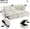 3-Sitzer Sofa mit Bettfunktion, Stauraum, Zierkissen, Rückenkissen, USB und Type-C, Liegefläche erweiterbar, Schlafsofa, Ecksofa, L-Form, Chenille Bild 5