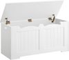 Truhenbank mit Stauraum, Sitzbank mit Stauraum, Sitztruhe mit 2 Stabilen Scharnieren, Aufbewahrungsschrank, 40 x 100 x 48 cm, für Flur, Schlafzimmer, Wohnzimmer, Weiß Bild 2