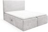 MEBLINI Boxspringbett TYLA 180x200 cm mit Bettkasten – H4/Hellgrau Plüsch Polsterbett - Doppelbett mit Topper & Taschenfederkern-Matratze Bild 2