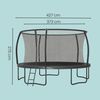 SONGMICS Trampolin Ø 427 cm, Gartentrampolin mit Sicherheitsnetz, 180 cm hohe Stangen, Randabdeckung, Leiter, schwarz Bild 5