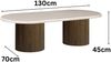alesvelt Couchtisch ovale Trivento Travertin-Tischplatte Tischbeine im Säulenstil modern (1 Tisch), 130x70x45 cm, Travertin-Tischplatte Bild 4