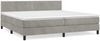 vidaXL Boxspringbett mit Matratze Hellgrau 200x200 cm Samt, Härtegrad: H2 [3141263] Bild 2