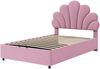 Polsterbett 90×200 cm mit hydraulischem Bettkasten, floralem Kopfteil, Rosa, ohne Matratze Bild 5