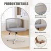 Armlose Bürostühle, Lesesessel mit breiten Polstern Wohnstühle zum Sitzen mit gekreuzten Beinen Wippfunktion höhenverstellbar 360° drehbar, Stoff, Schwarz Bild 5