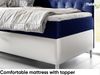 MEBLINI Kinderbett mit Bettkasten FILIPPO 3 80x200 Links – H3/Blau Samt Gepolstert Einzelbett mit Matratze - Polsterbett mit Stauraum - Bett mit Kopfteil – Stauraumbett Bild 4