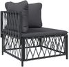 vidaXL 5-tlg. Garten-Lounge-Set mit Kissen Anthrazit Stahl 3186857 Bild 4