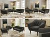 Wohnzimmerset PIRS 1-1-3, Skandinavisches 3-Sitzer Sofa mit Sesseln, Sofa mit Wellenfederung, schwarze Füße, Skandinavisches Möbelset - Dunkelgrau Velvet Bild 2