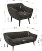 Wohnzimmerset PIRS 1-1-3, Skandinavisches 3-Sitzer Sofa mit Sesseln, Sofa mit Wellenfederung, schwarze Füße, Skandinavisches Möbelset - Dunkelgrau Velvet Bild 5