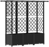 vidaXL Hochbeet mit Rankgitter und Dach Schwarz 163,5 x 40 x 136 cm PP 42032549 Bild 2
