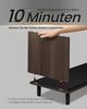 Vasagle TV-Schrank für Fernseher bis zu 60 Zoll, superschnelle Montage, Toolless-Technologie, Fernsehtisch Wohnzimmer, geriffeltes Glas modern, 140 x 39 x 45 cm, aschbraun-tintenschwarz Bild 3