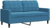 vidaXL 3-tlg. Sofagarnitur mit Kissen Blau Samt 3278490 Bild 5