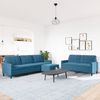 vidaXL 3-tlg. Sofagarnitur mit Kissen Blau Samt 3278490 Bild 3