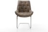 Freischwinger Taimi-Flex Mikrofaser Taupe Vintage Freischwinger flach Edelstahl Bild 2