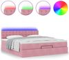 vidaXL Ottomane Bett mit Matratze & LEDs Rosa 180x200 cm Samt 3312787 Bild 5