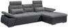 Ecksofa Couch Schlafcouch Schlafsofa Lederlook schwarz grau Ottomane rechts L Bild 2