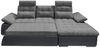 Ecksofa Couch Schlafcouch Schlafsofa Lederlook schwarz grau Ottomane rechts L Bild 3