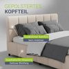 Juskys Polsterbett Florenz 140 x 200 cm mit Matratze – Bouclé, modernes Bett mit Kopf- & Fußteil, stabilem Holz- & Metallrahmen, Lattenrost, 500 kg Tragkraft – Beige Bild 5