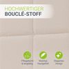 Juskys Polsterbett Florenz 140 x 200 cm mit Matratze – Bouclé, modernes Bett mit Kopf- & Fußteil, stabilem Holz- & Metallrahmen, Lattenrost, 500 kg Tragkraft – Beige Bild 4