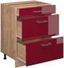 Küchenunterschrank R-Line Rot Hochglanz 60 cm mit Schubladen, AP Anthrazit Vicco Bild 4