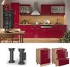 Küchenunterschrank R-Line Rot Hochglanz 60 cm mit Schubladen, AP Anthrazit Vicco Bild 2