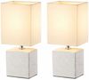 2x Tischleuchte, Keramik, Weiß, eckig, Schalter, H 29 cm Bild 1