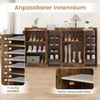 Schuhschrank mit 3-Fach Verstellbaren Regalböden & 2 Türen & 5 Offenen Regalen Braun Bild 5