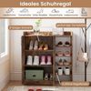 Schuhschrank mit 3-Fach Verstellbaren Regalböden & 2 Türen & 5 Offenen Regalen Braun Bild 3