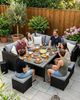 MeXo Gartenlounge-Set Lounge Gartenmöbelset für 8-10 Personen, (Outdoor Garten-Essgruppe, 7-tlg, 8 cm breitere Armlehnen, pflegeleichte Polywood-Tischplatte), Belastbarkeit pro Sitzplatz bis zu 140kg, für Terrasse Garten Bild 3