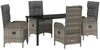 vidaXL Garten Essgruppe mit Kissen 5 pcs Grau Poly-Rattan 3380129 Bild 2
