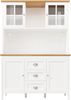 Flieks Küchenbuffet mit LED-Beleuchtung, Schubladen und Glastüren in Retro-Stil (1-St, B120/T40/H179 cm) Hochschrank Küchenschrank Geschirrschrank mit verstellbare Ablagen Bild 4