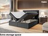 MEBLINI Boxspringbett ERLING 140x220 cm mit Bettkasten - H4/Dunkelgrau Webstoff Polsterbett - Doppelbett mit Topper & Bonellfederkern-Matratze Bild 5