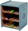 Flaschenbox SURAT Blue Fregata Mahagoni ca. H40cm Shabby Weinregal Cube Regal Bild 2