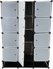 Regalsystem Sydney T306, Steckregal Garderobe Kleiderschrank, 8 Boxen je 37x37x47cm schwarz Bild 2