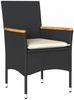 vidaXL 3-tlg. Garten-Essgruppe mit Kissen Schwarz Poly Rattan Glas 3278721 Bild 3