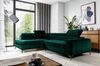 Ecksofa Schlafsofa Sofa AGNESA Stoff Salvador Dunkelgrün Ottomane Links Bild 5