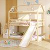 Kinderhochbett mit Rutsche und Aufbewahrungsleiter 90x200 cm, Spielbett mit Stauraum und Sicherheitsgeländer Bild 5