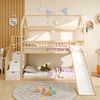 Kinderhochbett mit Rutsche und Aufbewahrungsleiter 90x200 cm, Spielbett mit Stauraum und Sicherheitsgeländer Bild 4